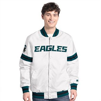 Men's Starter White Philadelphia Eagles Scout Full-Snap Varsity Jacket