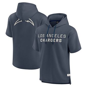 Men's Fanatics Navy Los Angeles Chargers Elements Future Ground Lettering Short Sleeve Pullover Hoodie