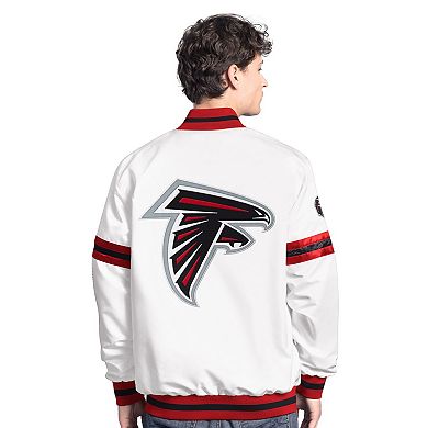 Men's Starter White Atlanta Falcons Scout Full-Snap Varsity Jacket