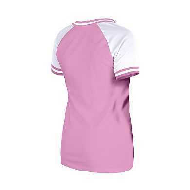 Women's New Era Pink Tampa Bay Buccaneers Color Multiplier V-Neck T-Shirt