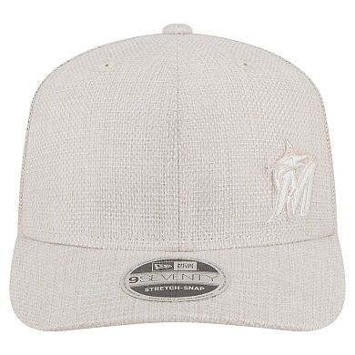 Men's New Era Light Beige Miami Marlins Flawless 9SEVENTY Stretch-Snap Hat