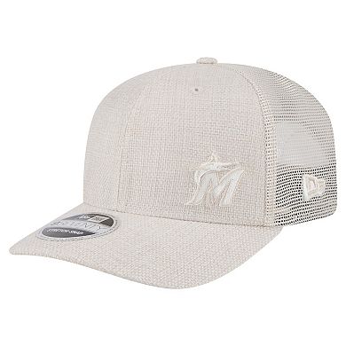Men's New Era Light Beige Miami Marlins Flawless 9SEVENTY Stretch-Snap Hat
