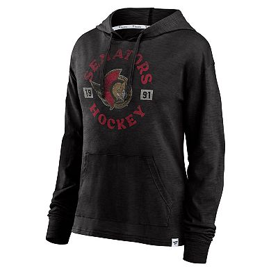 Women's Fanatics Heather Black Ottawa Senators True Classic Pullover Hoodie