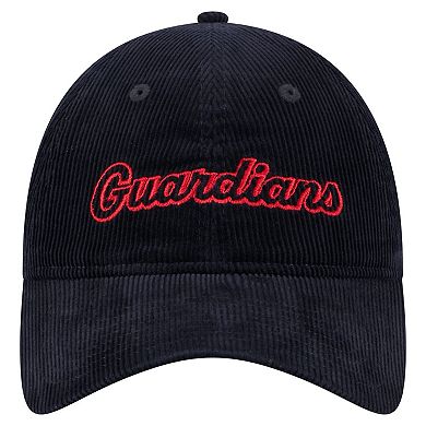 Women's New Era Navy Cleveland Guardians Corduroy 9TWENTY Adjustable Hat