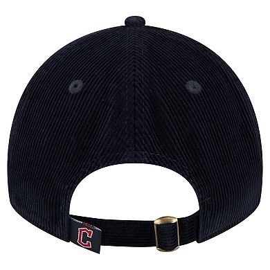 Women's New Era Navy Cleveland Guardians Corduroy 9TWENTY Adjustable Hat