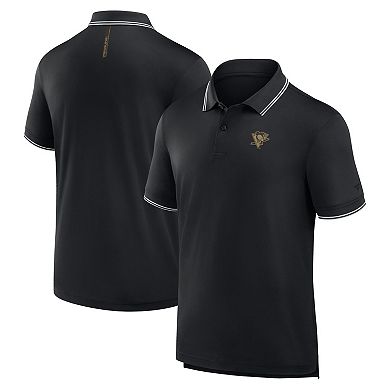 Men's Fanatics Black Pittsburgh Penguins Front Office Move Mono Polo