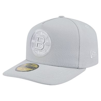 Men's New Era Gray Boston Bruins Color Pack A-Frame 59FIFTY Fitted Hat
