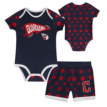 Infant Navy Cleveland Guardians On Deck 2 pc Diaper Cover Set
