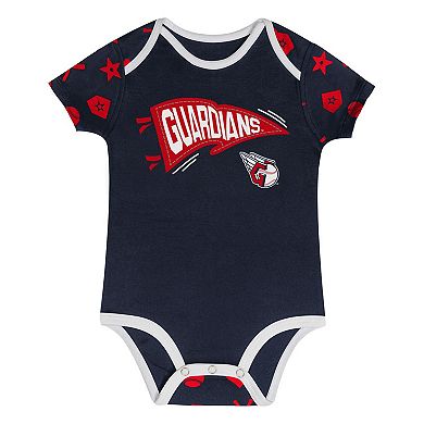 Infant Navy Cleveland Guardians On Deck 2-Piece Diaper Cover Set
