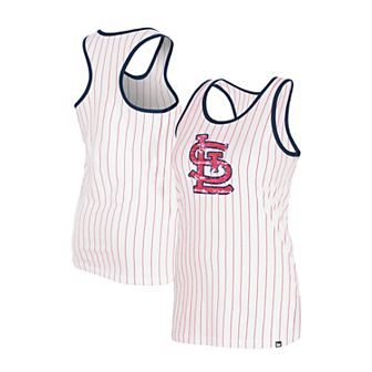 Women's New Era White St. Louis Cardinals Gameday Pinstripe Tank Top