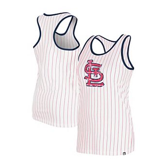Women's New Era White St. Louis Cardinals Gameday Pinstripe Tank Top