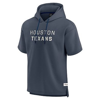 Men's Fanatics Navy Houston Texans Elements Future Ground Lettering Short Sleeve Pullover Hoodie