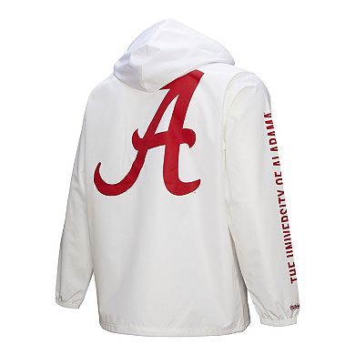 Men's Mitchell & Ness White Alabama Crimson Tide Coaches Full-Snap Hoodie Jacket