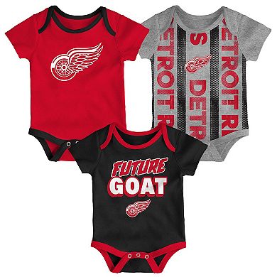 Infant Detroit Red Wings Loyal Buddies Three-Pack Bodysuit Set