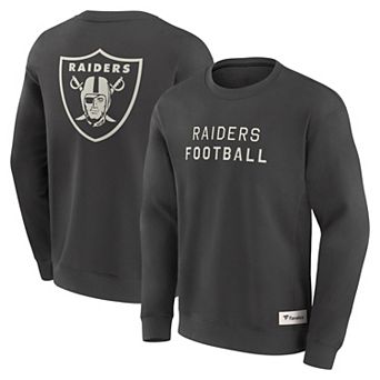 Men's Fanatics Charcoal Las Vegas Raiders Elements Future Ground Lettering Pullover Sweatshirt