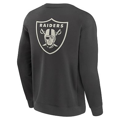Men's Fanatics Charcoal Las Vegas Raiders Elements Future Ground Lettering Pullover Sweatshirt