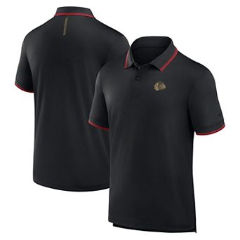 Men's Fanatics Black Chicago Blackhawks Front Office Move Mono Polo