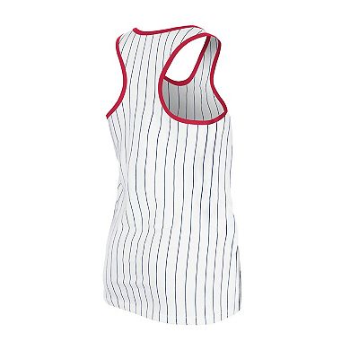 Women's New Era White Boston Red Sox Gameday Pinstripe Tank Top