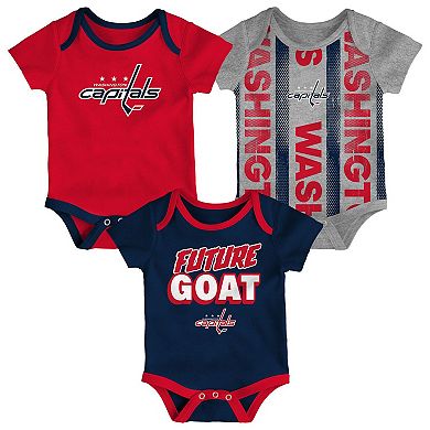 Infant Washington Capitals Loyal Buddies Three-Pack Bodysuit Set