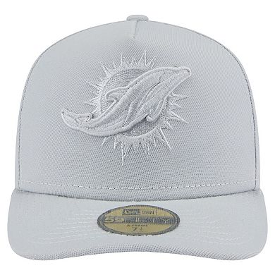 Men's New Era Gray Miami Dolphins Color Pack A-Frame 59FIFTY Fitted Hat