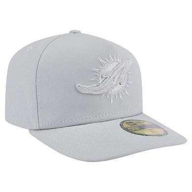 Men's New Era Gray Miami Dolphins Color Pack A-Frame 59FIFTY Fitted Hat