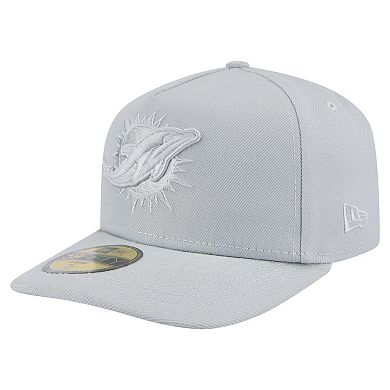 Men's New Era Gray Miami Dolphins Color Pack A-Frame 59FIFTY Fitted Hat