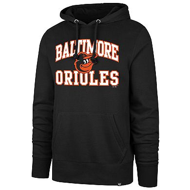 Men's '47 Black Baltimore Orioles Velocity Headline Pullover Hoodie