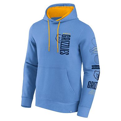 Men's Fanatics Blue Memphis Grizzlies Game Time Crossover Pullover Hoodie
