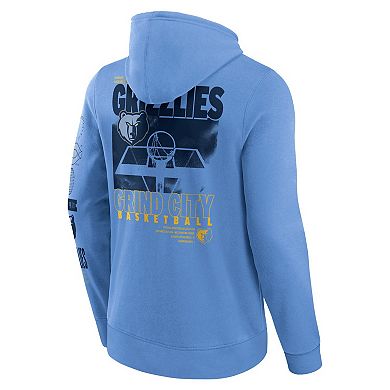 Men's Fanatics Blue Memphis Grizzlies Game Time Crossover Pullover Hoodie