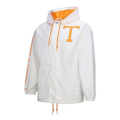 Men's Mitchell & Ness White Tennessee Volunteers Coaches Full-Snap Hoodie Jacket