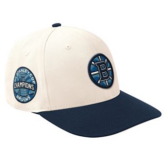 Men's Starter Cream/Navy Boston Bruins Blue Wave Classic Adjustable Hat