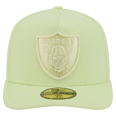 Men's New Era Light Green Las Vegas Raiders Color Pack A-Frame 59FIFTY Fitted Hat