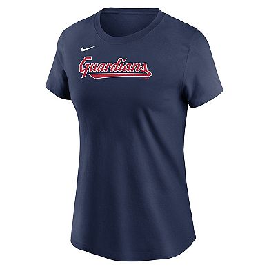 Women's Nike Navy Cleveland Guardians Fuse Wordmark T-Shirt