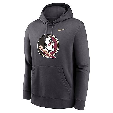 Men's Nike Anthracite Florida State Seminoles Primetime Club Fleece Pullover Hoodie