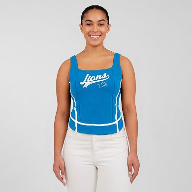 Women's WEAR by Erin Andrews Blue Detroit Lions Square Neck Tank Top