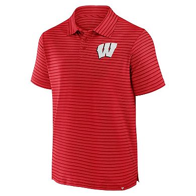 Men's Fanatics Red Wisconsin Badgers Victory Calls Stripe Polo
