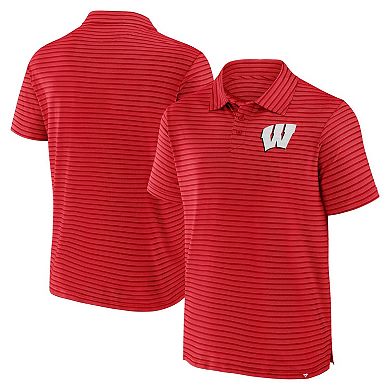 Men's Fanatics Red Wisconsin Badgers Victory Calls Stripe Polo