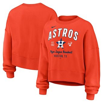 Women's Nike Orange Houston Astros Oversized High Hip Pullover Sweatshirt