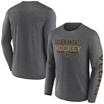 Men's Fanatics Heather Charcoal Vegas Golden Knights Sweep Iconic Synthetic Long Sleeve T-Shirt