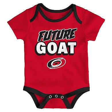Newborn Carolina Hurricanes Loyal Buddies Three-Pack Bodysuit Set