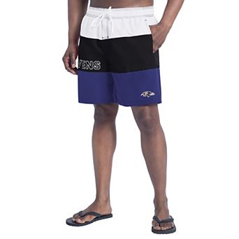 Men's G-III Sports by Carl Banks Purple/Black Baltimore Ravens Sunrise Volley Swim Shorts