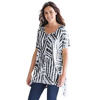 Woman Within Plus Size Textured Pointed Hem Tunic