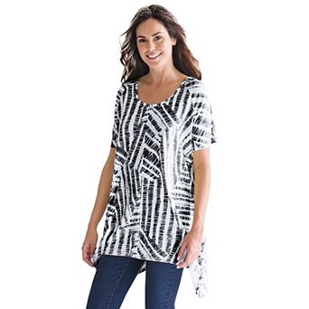 Woman Within Plus Size Textured Pointed Hem Tunic