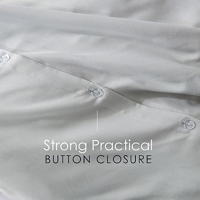 Hearth & Harbor 3 Piece Duvet Cover Sets, Soft Double Brushed Duvet Covers with Button Closure