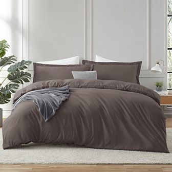 Hearth & Harbor 3 pc Duvet Cover Sets, Soft Double Brushed Duvet Covers with Button Closure