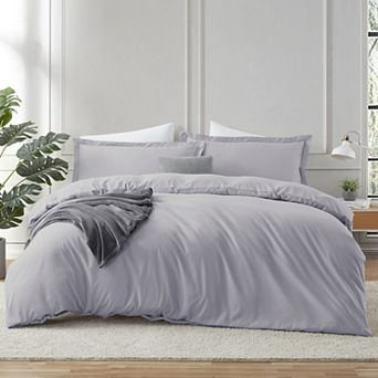 Hearth & Harbor 3 pc Duvet Cover Sets, Soft Double Brushed Duvet Covers with Button Closure