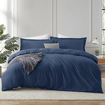 Hearth & Harbor 3 pc Duvet Cover Sets, Soft Double Brushed Duvet Covers with Button Closure