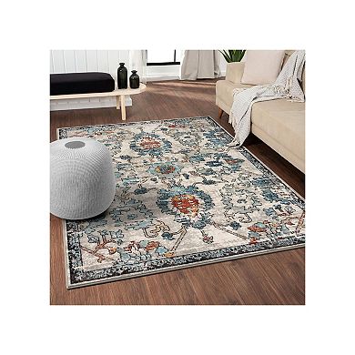 Luxe Weavers Floral Distressed Area Rug
