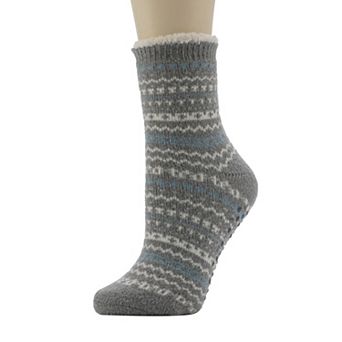 Women's Cuddl Duds® Lined Fairisle Demi Crew Slipper Socks