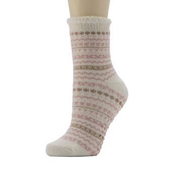 Women's Cuddl Duds® Lined Fairisle Demi Crew Slipper Socks